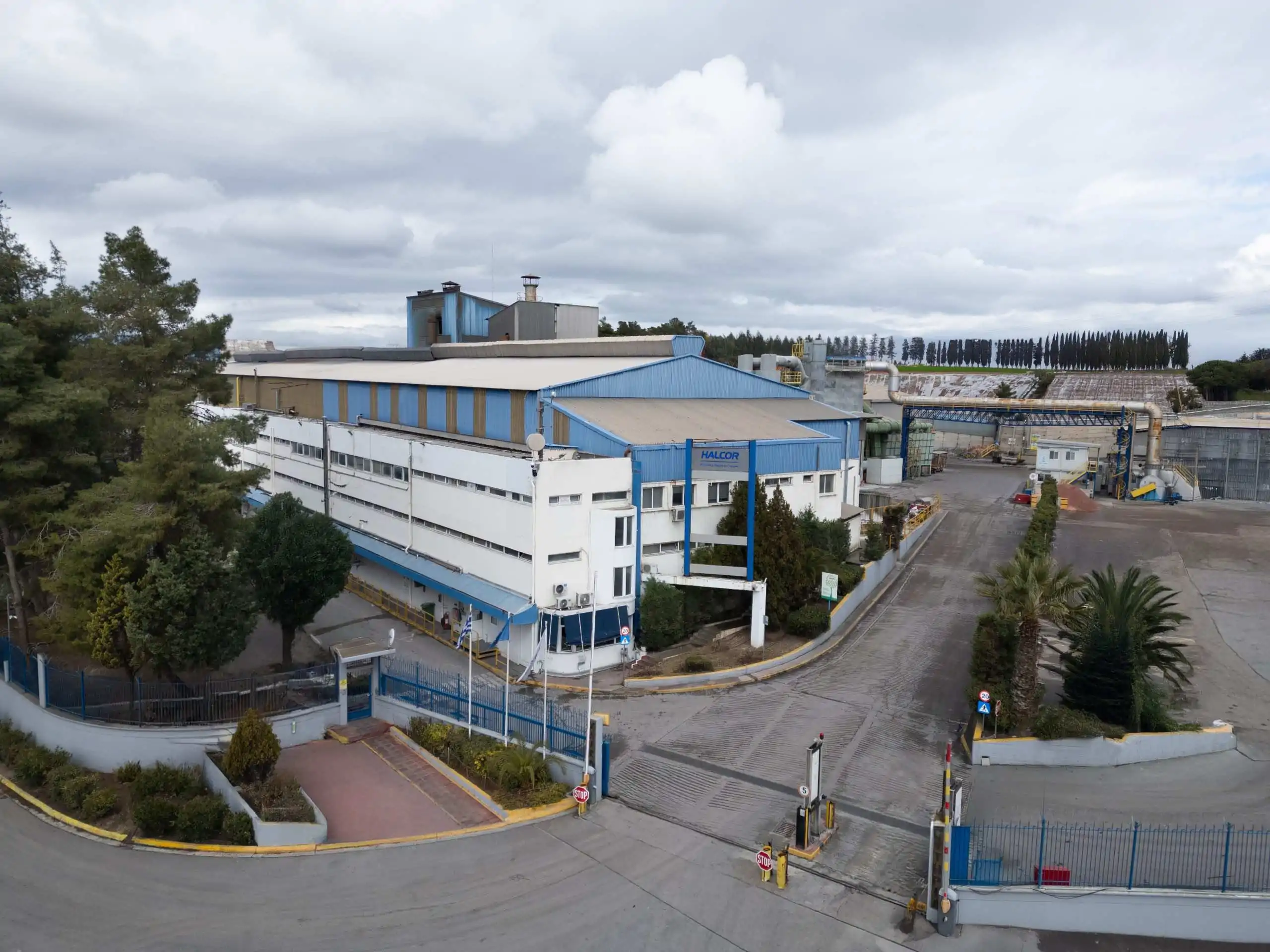 Halcor copper & alloys extrusion division of elvalhalcor Foundry aerial photo